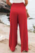 Smocked Wide Waistband High Waist Wide Leg Pants